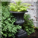 L15. 2 Large castiron urns 31”h x 28”w 